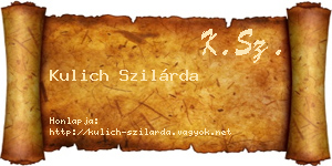 Kulich Szilárda névjegykártya